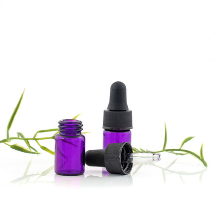 2ml (5/8 Dram) Purple Glass Dropper Bottles (5 pack)