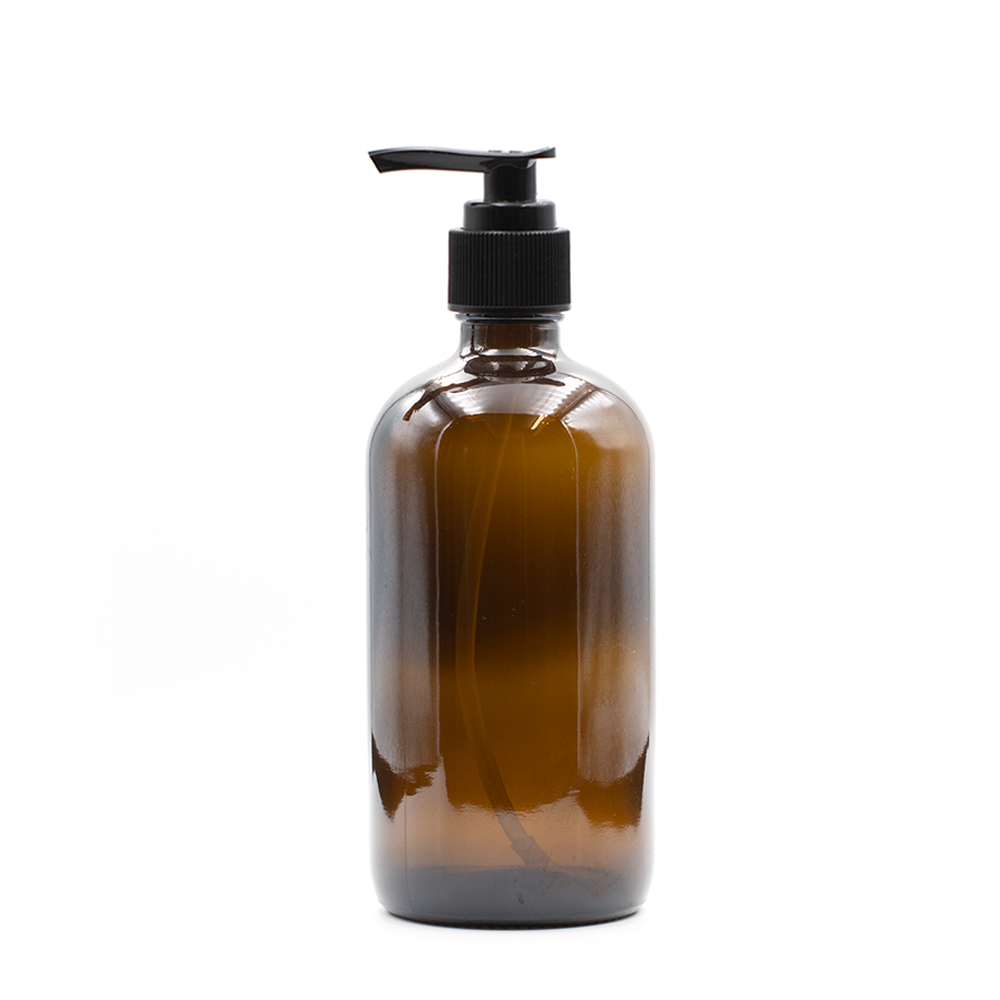 500ml Amber Glass Bottle with Pump Top