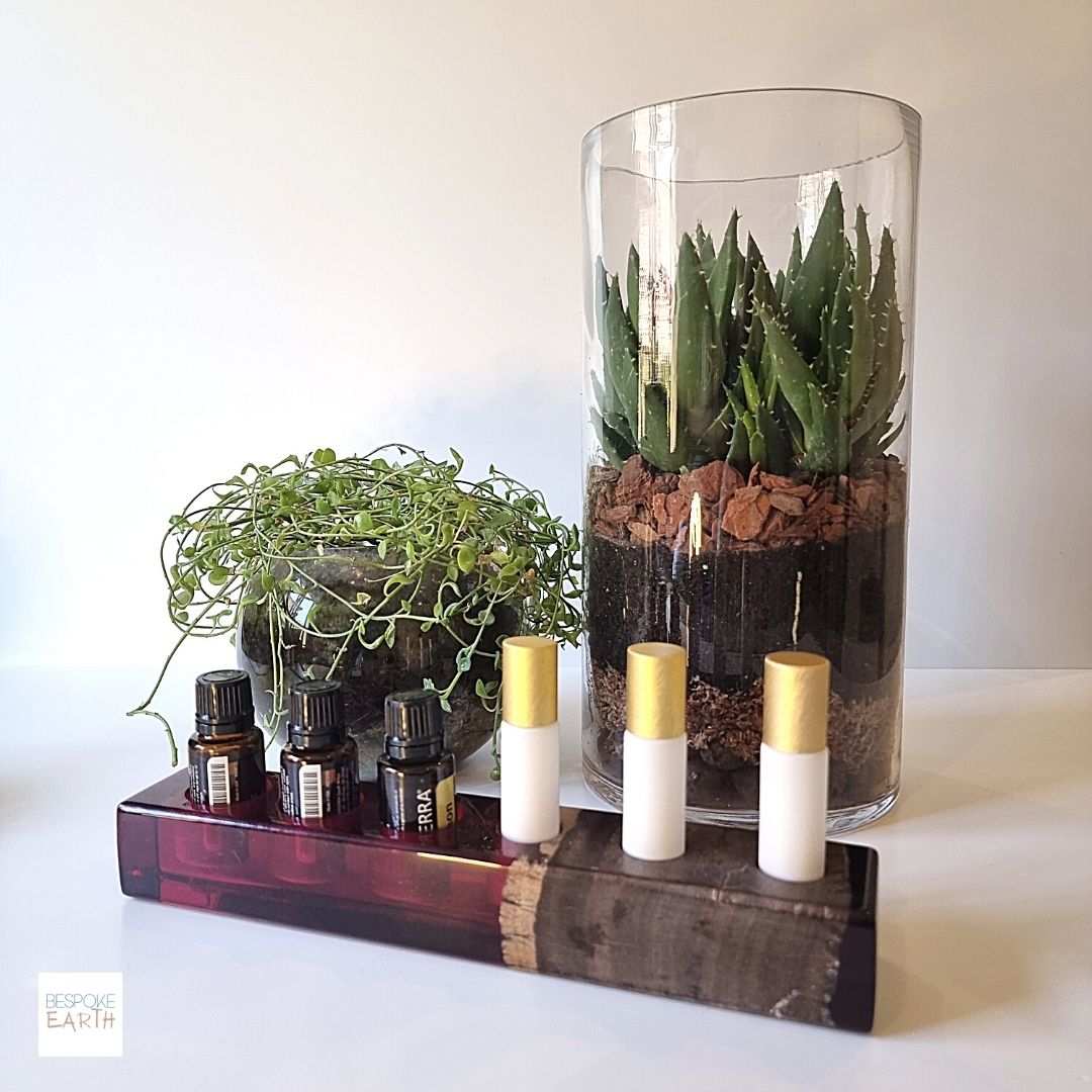 Red Resin Essential Oil Display Stand - by Bespoke Earth