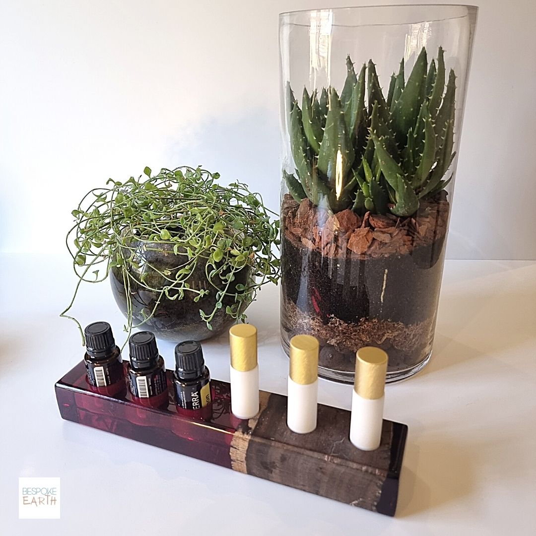 Red Resin Essential Oil Display Stand - by Bespoke Earth