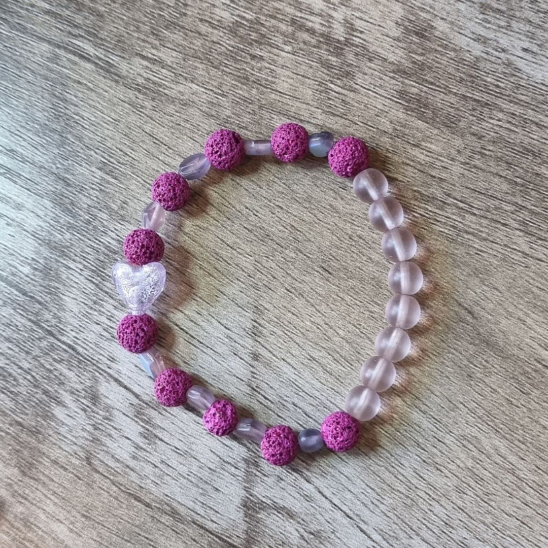 Fuschia Bead Diffuser Bracelet