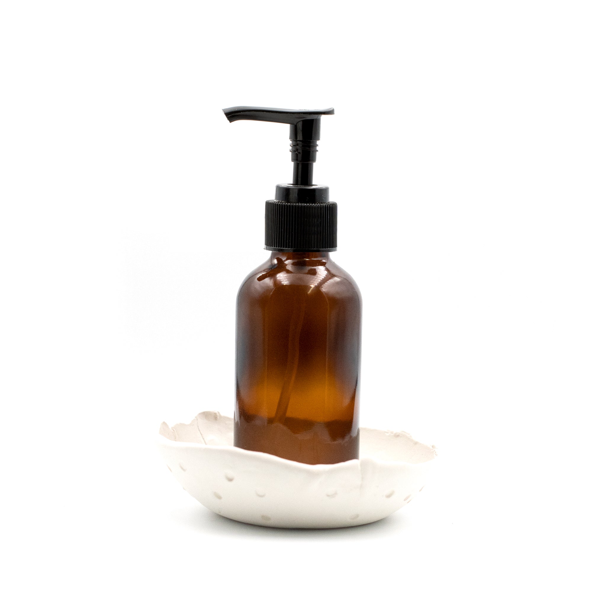 120ml Amber Glass Pump Dispenser Bottle