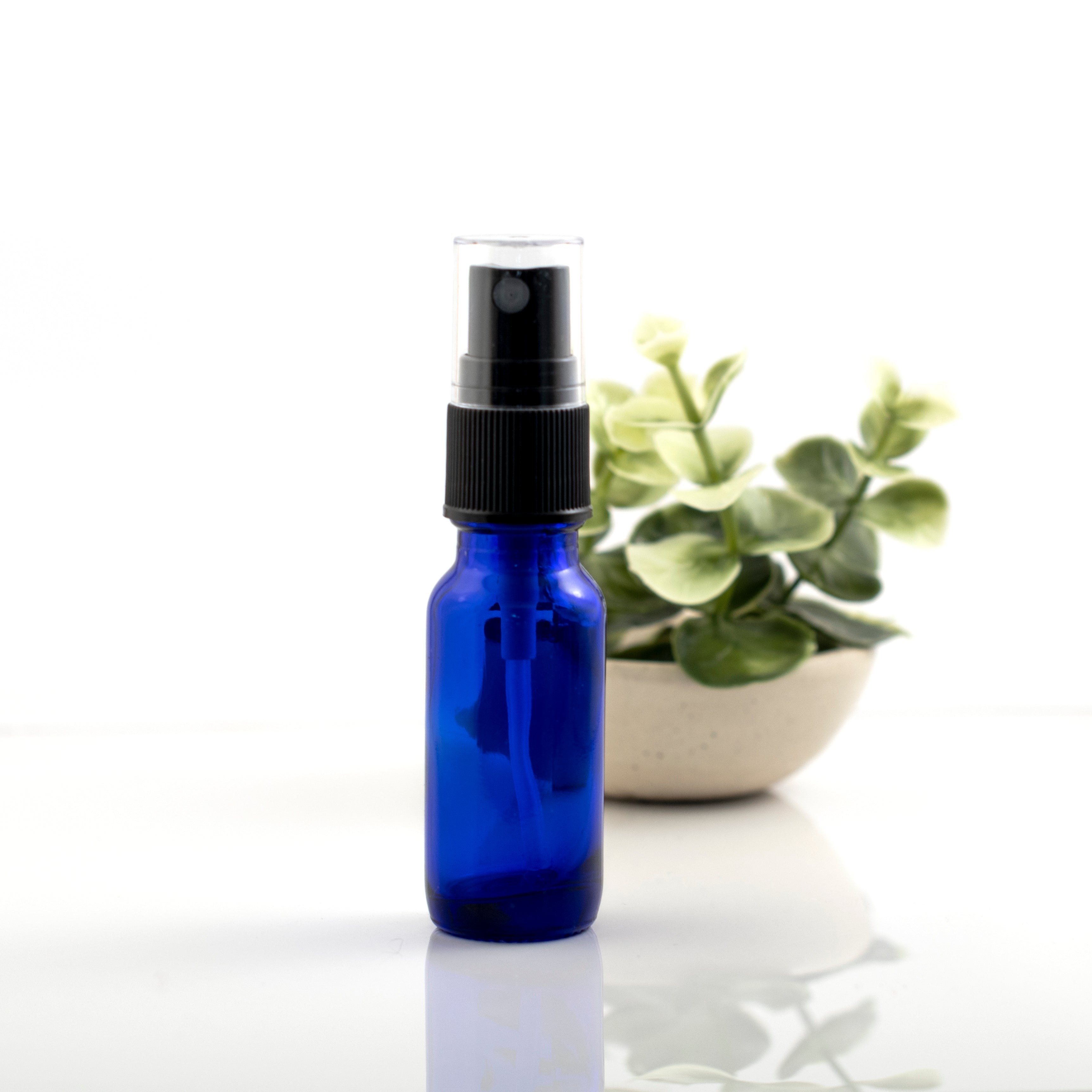 15ml Blue Glass Bottle with Spray Head (5 pack)