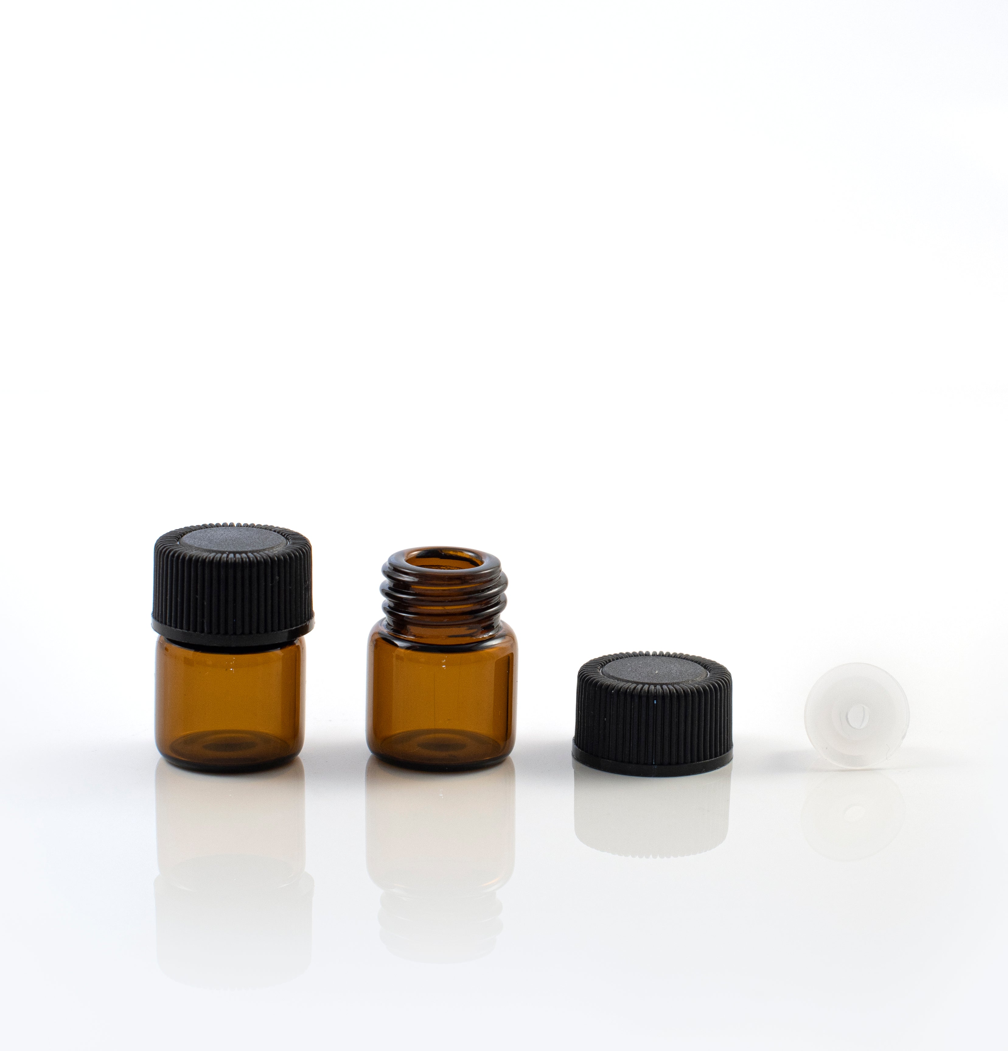 1/4 (1ml) Dram Amber Sample Vial Bottles (Pack of 24)