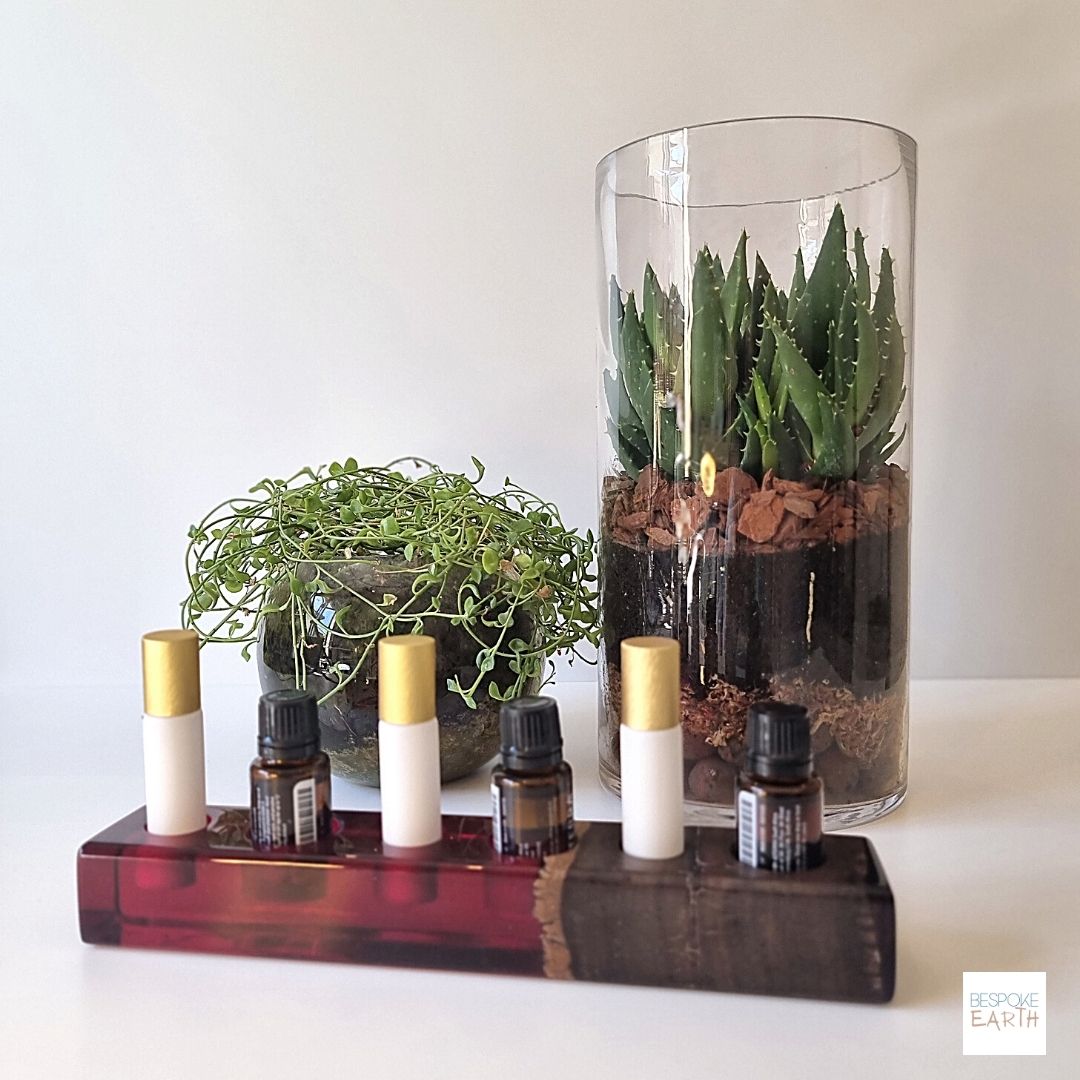 Red Resin Essential Oil Display Stand - by Bespoke Earth