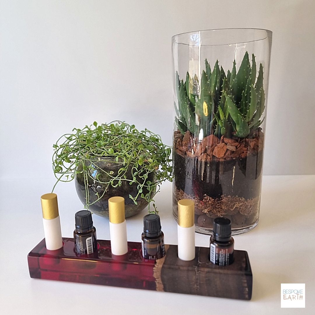 Red Resin Essential Oil Display Stand - by Bespoke Earth