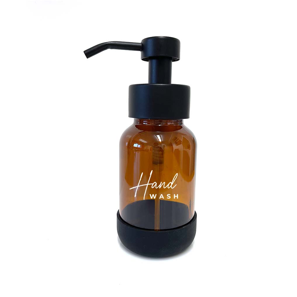 250ml Amber Glass Foaming Soap Dispenser Bottle