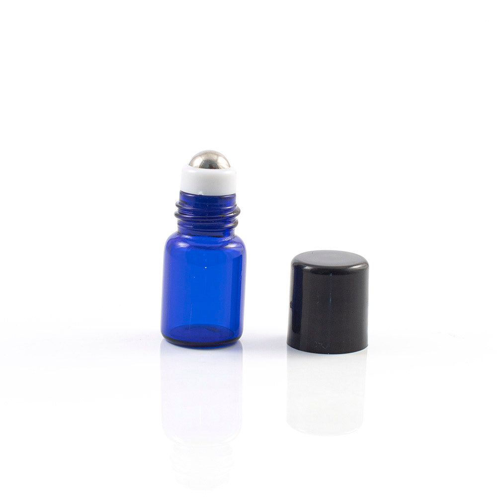 2ml (5/8 Dram) Blue Roller Bottles with Stainless Steel Rollers (5 pack)