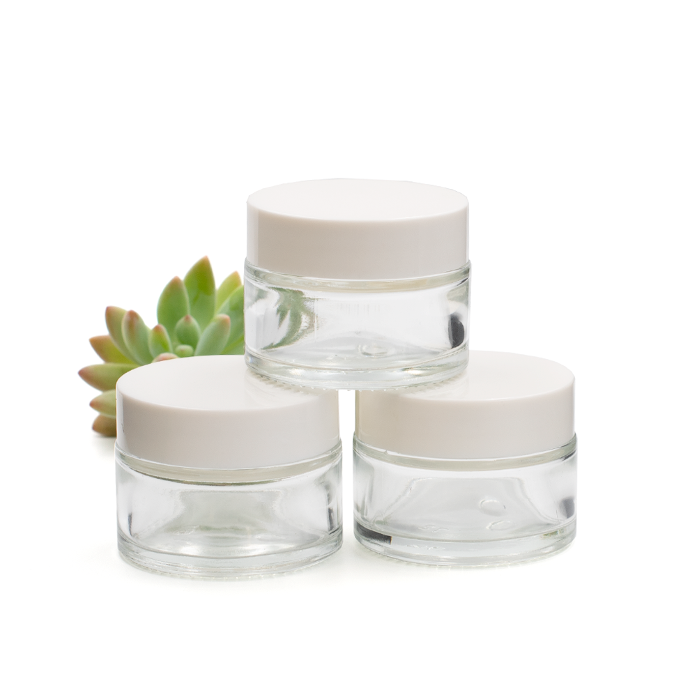 30ml Glass Jar with White Lid (3pk)