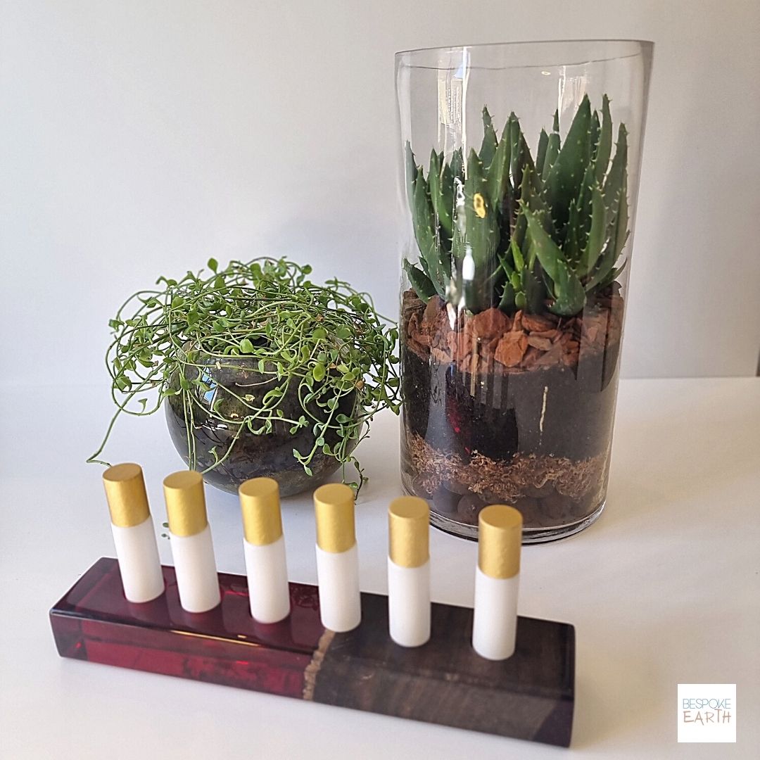 Red Resin Essential Oil Display Stand - by Bespoke Earth