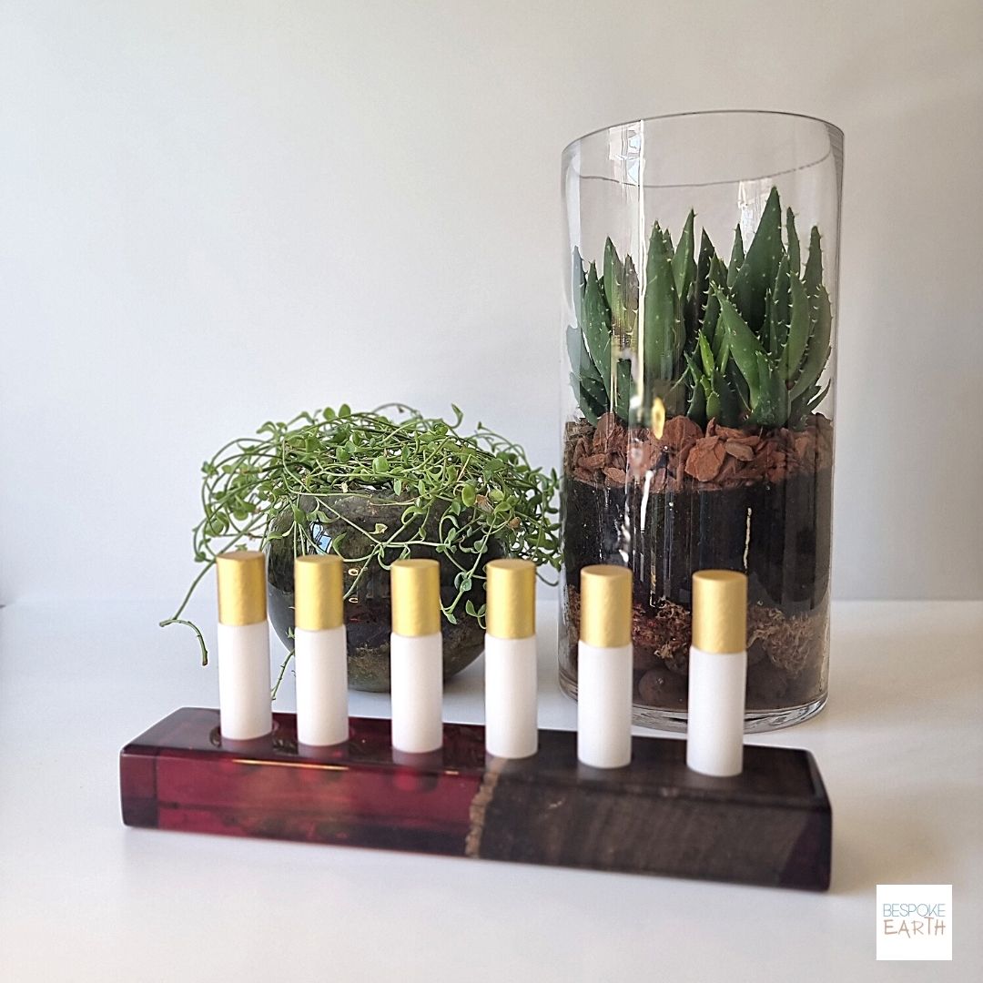 Red Resin Essential Oil Display Stand - by Bespoke Earth