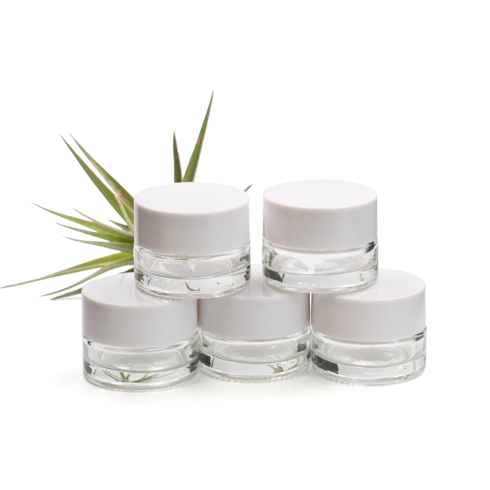 7ml Glass Jar with White Lid (5pk)