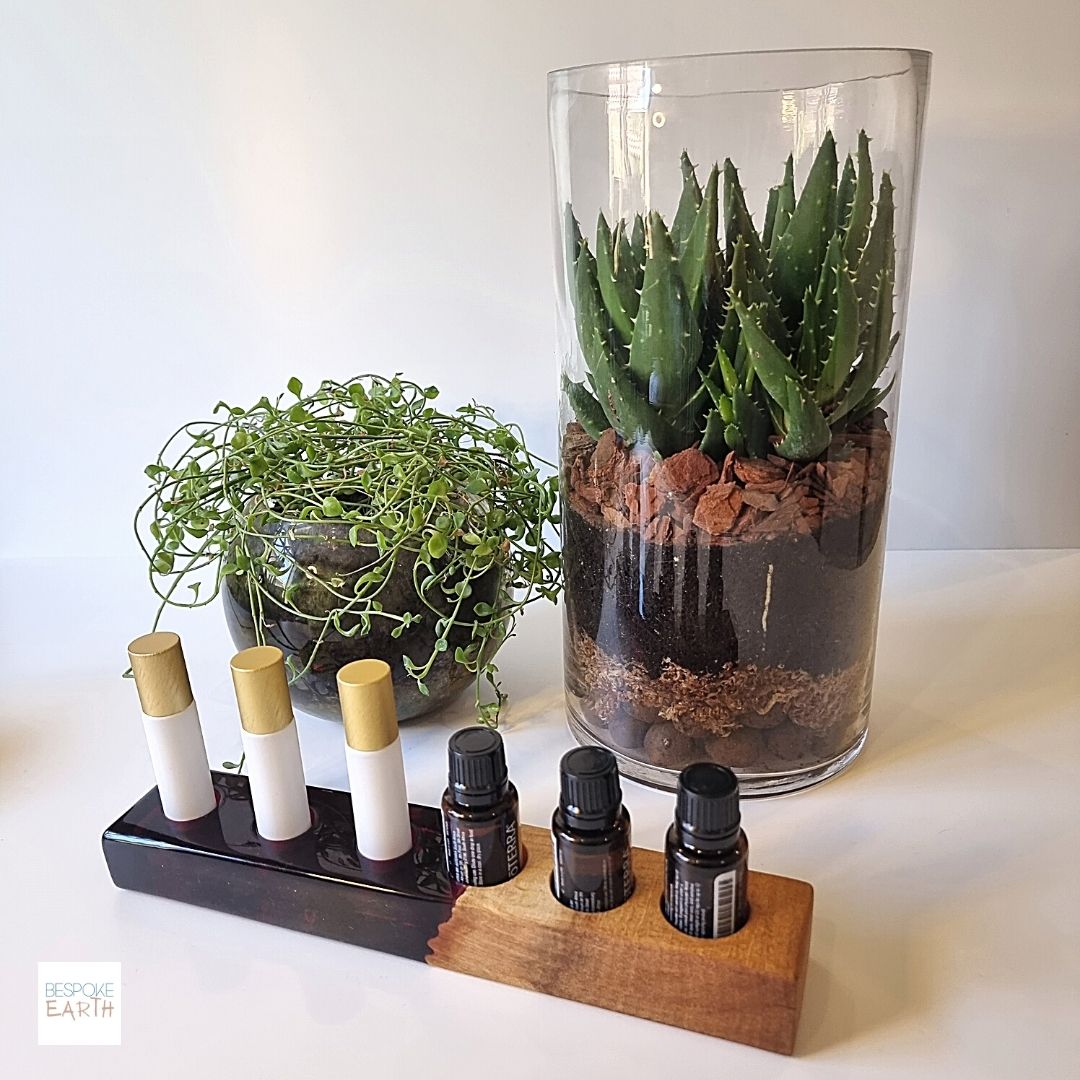 Dark Red Clear Resin Essential Oil Display Stand - by Bespoke Earth