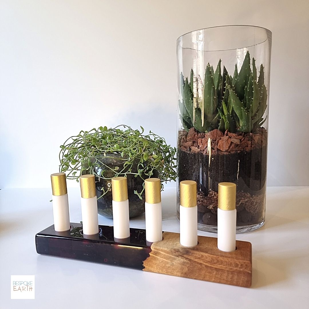 Dark Red Resin Essential Oil Display Stand - by Bespoke Earth
