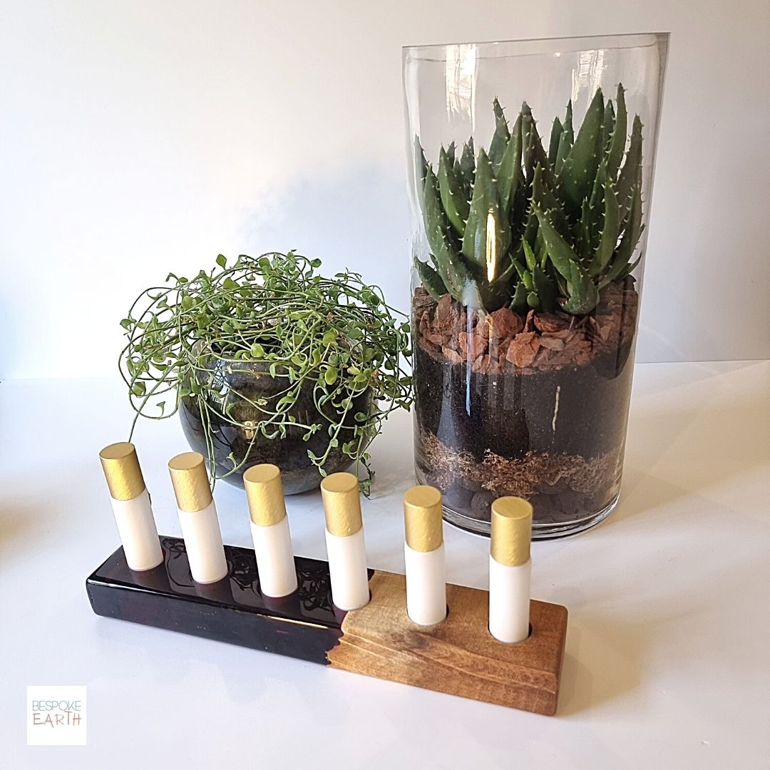 Dark Red Resin Essential Oil Display Stand - by Bespoke Earth