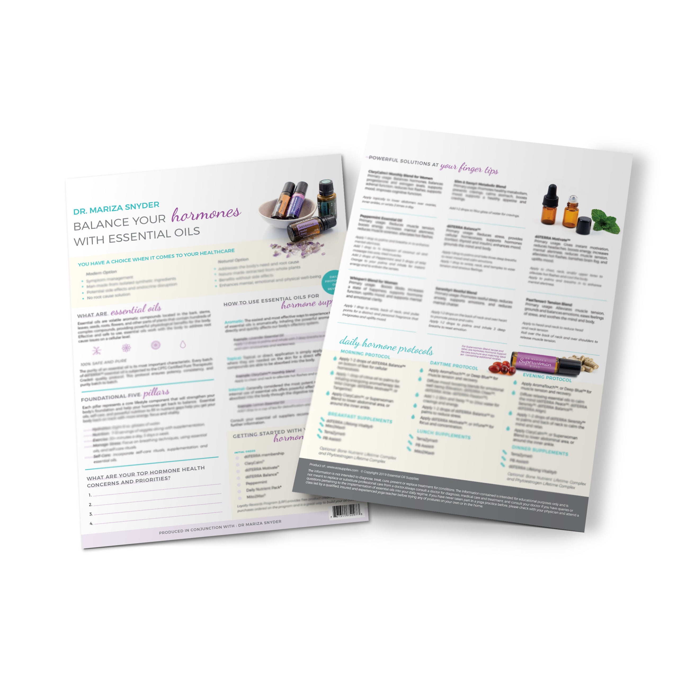 Dr Mariza Snyder – Balancing Your Hormones with Essential Oils – Tear Pad (25 Sheets)
