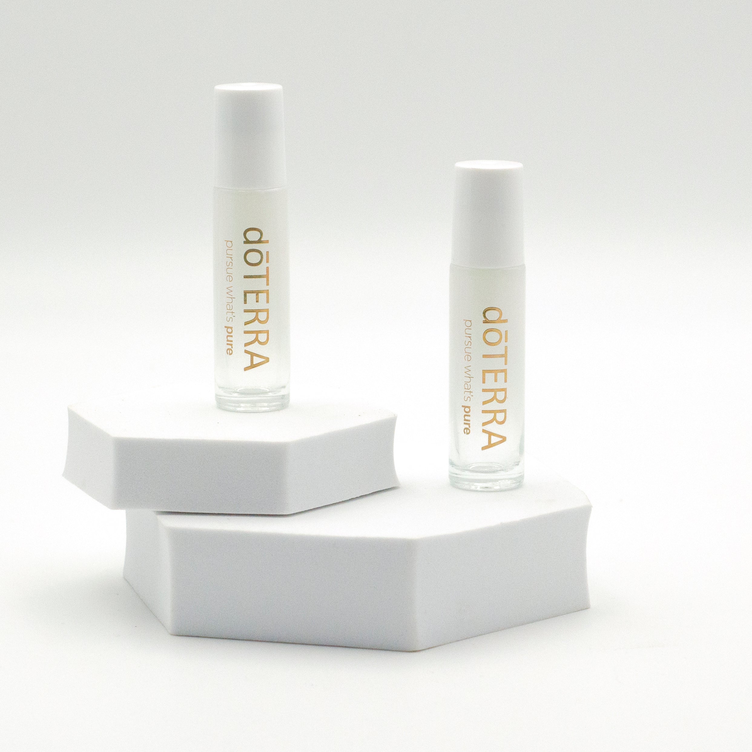 10ml dōTERRA Pearl White Roller Bottle with White Cap (2pk)