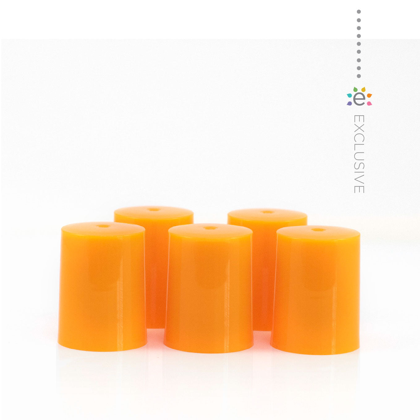Tangerine Plastic Roller Bottle Cap (5pk)