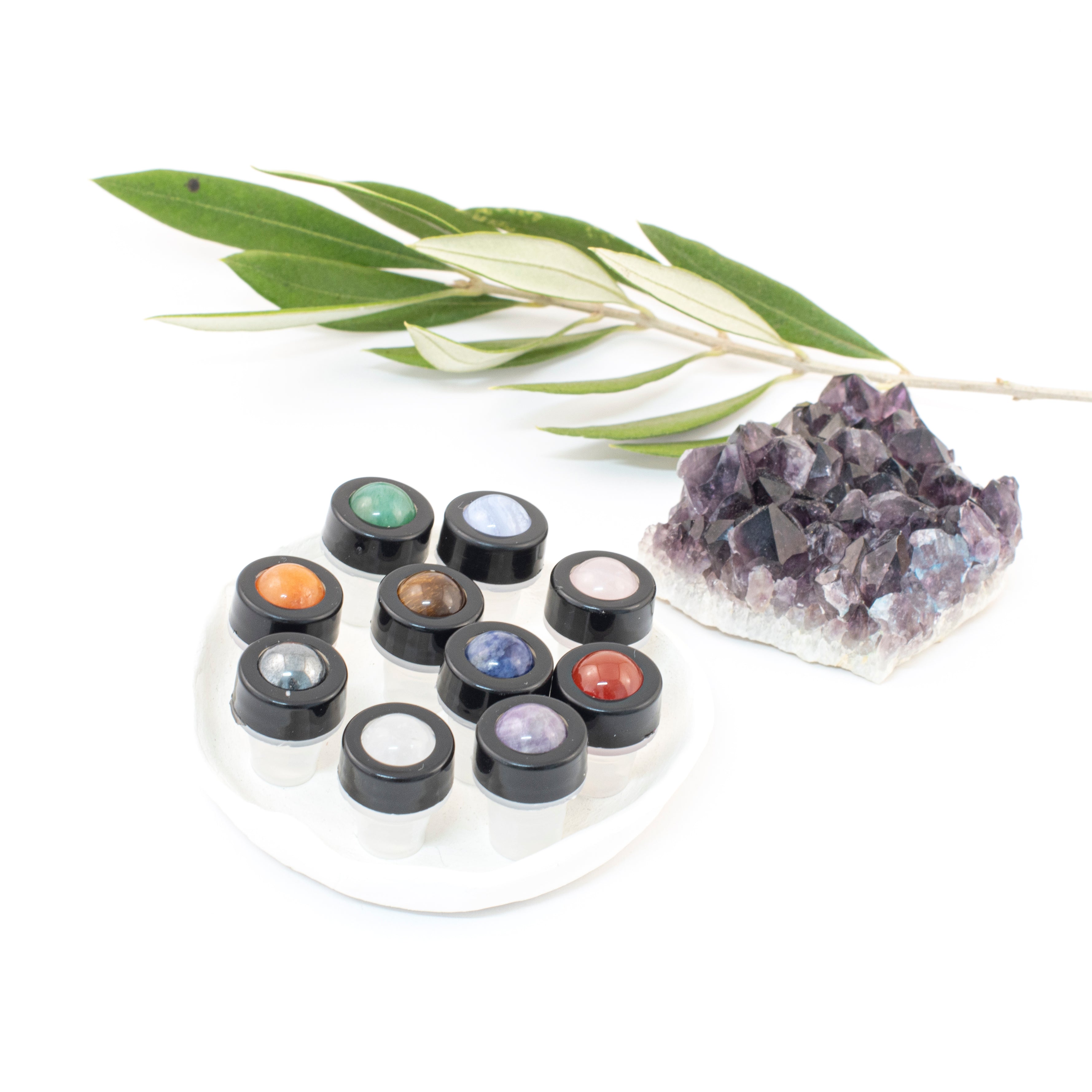 Luxury Gemstone & Crystal Rollerballs (10 roller pack)