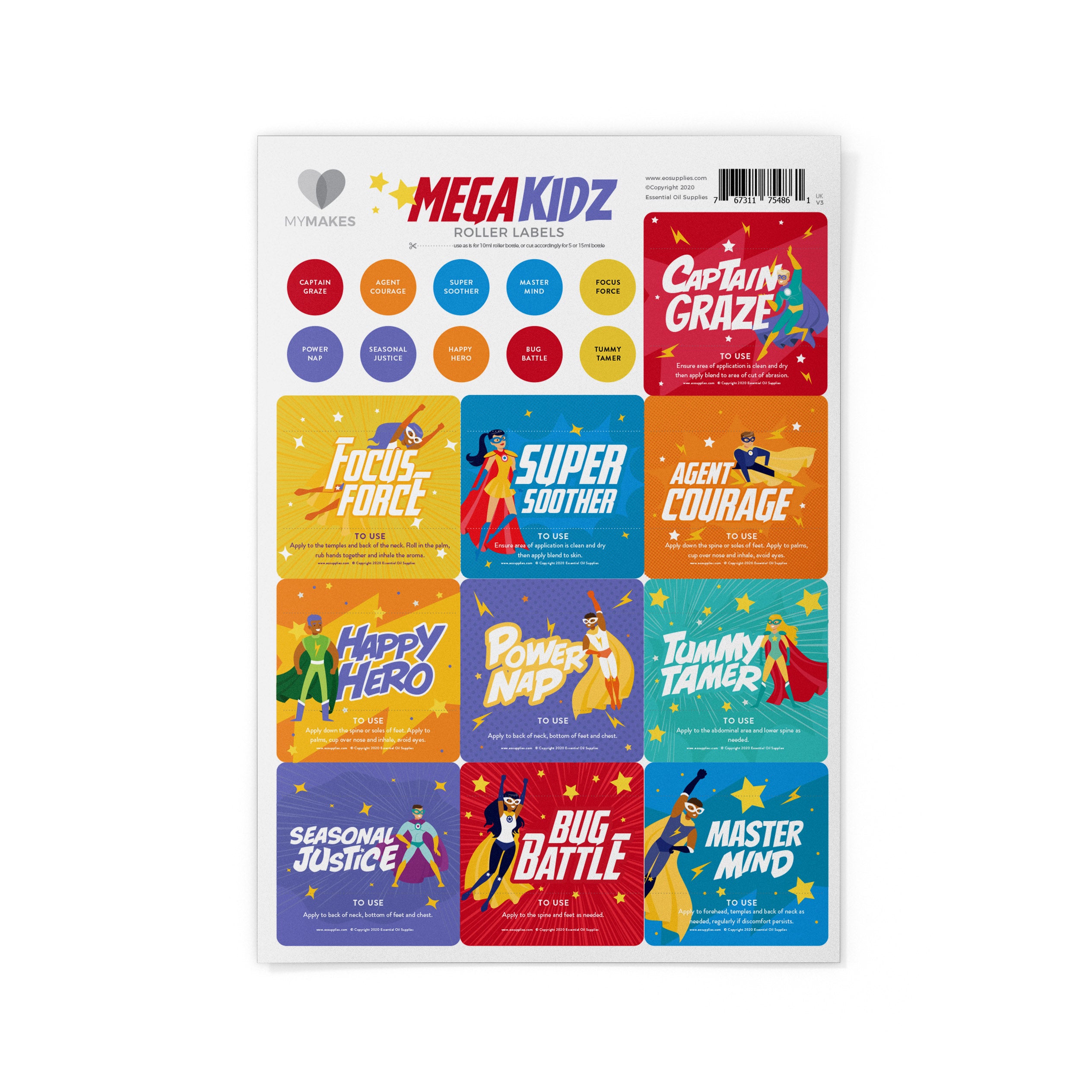 MyMakes : Mega Kidz – Label Sheet