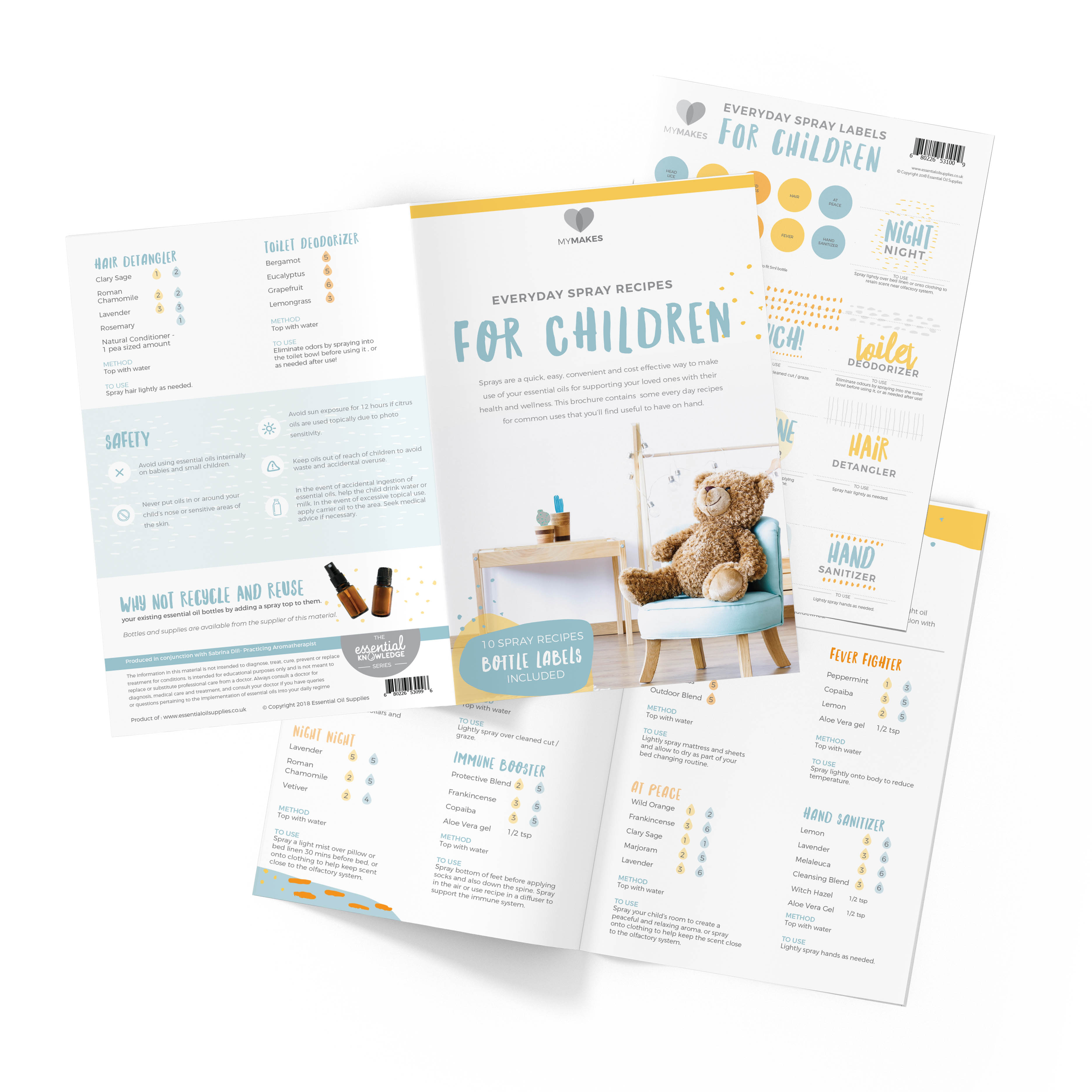 MyMakes : Everyday Sprays for Children Brochure +  Recipes & Labels