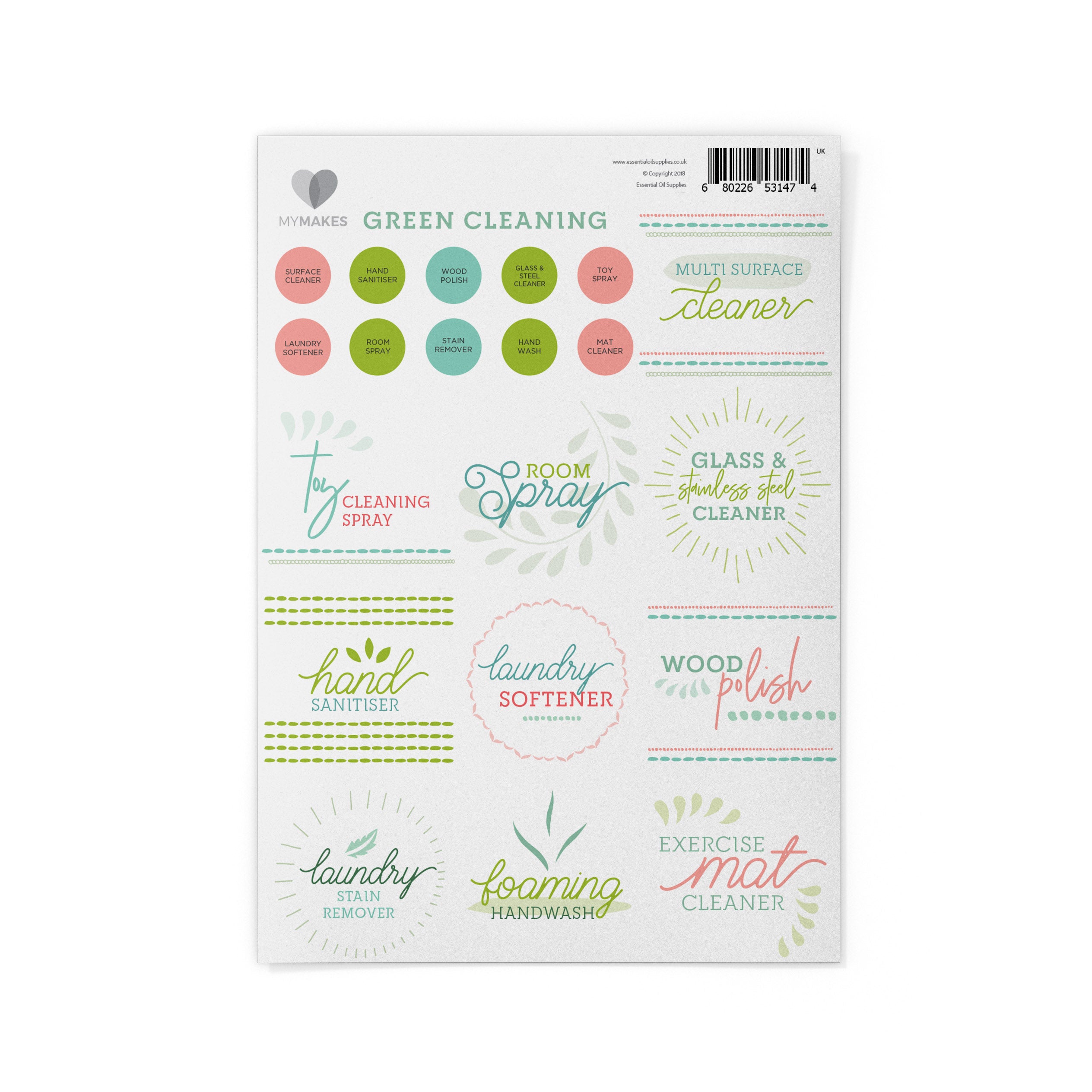 MyMakes : Green Cleaning – Label Sheet