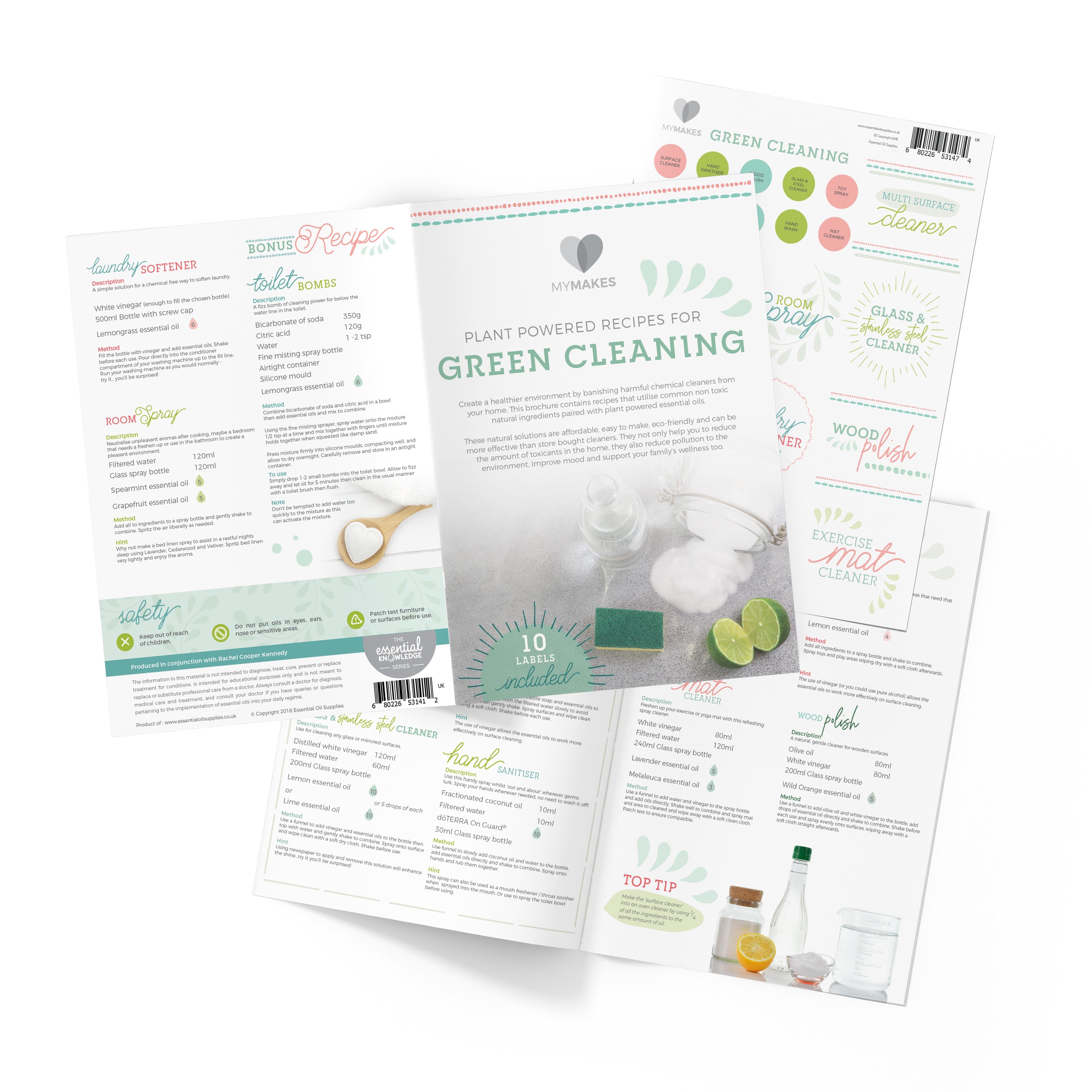 MyMakes : Green Cleaning Brochure + Recipes and Labels