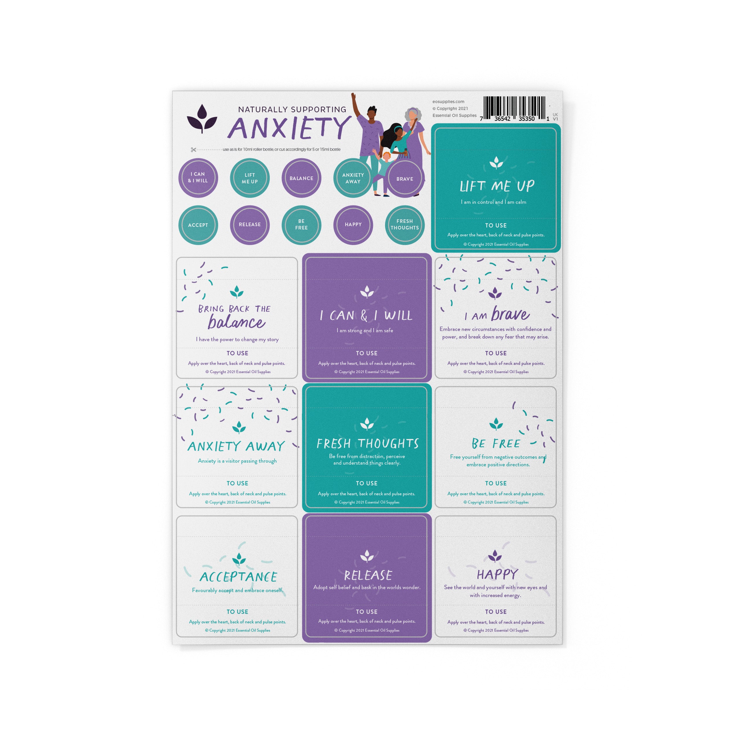 Naturally Supporting Anxiety - Label Sheet