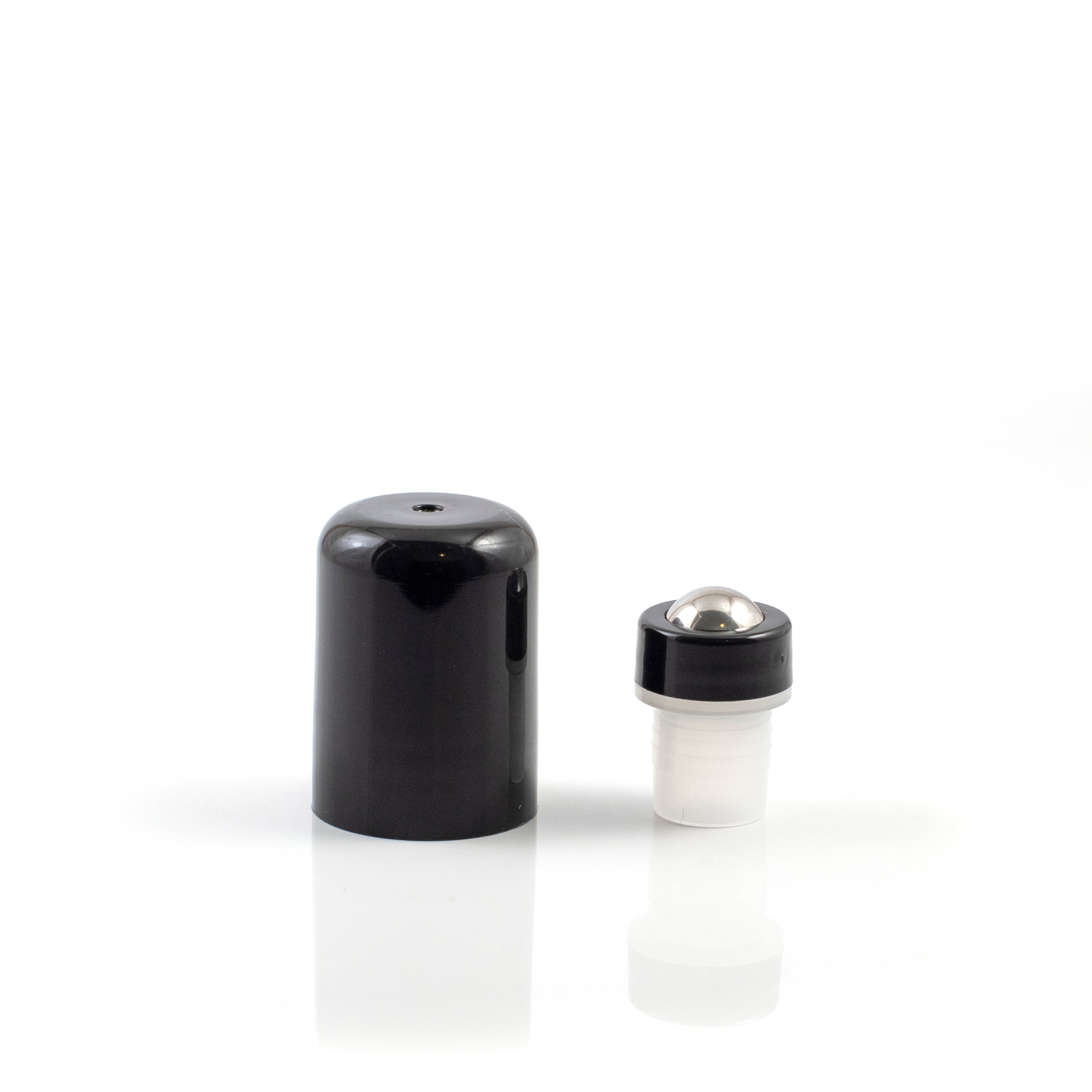 Stainless Steel Roller & Cap for 5 & 15ml Bottles (fits most essential oil bottles) x5pk Fitment