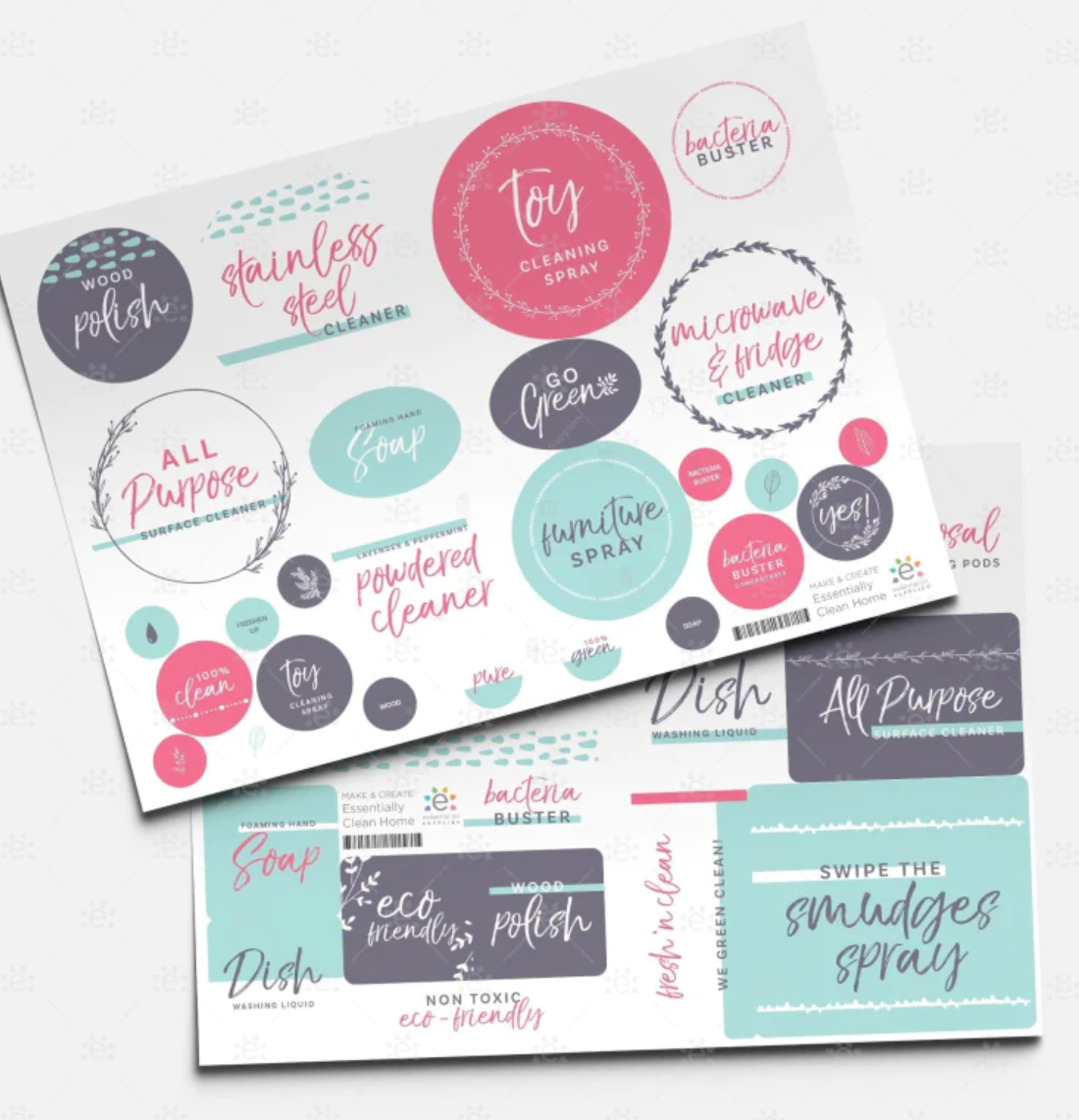 Clean Home Replacement Label Sheet Set (2 sheets)