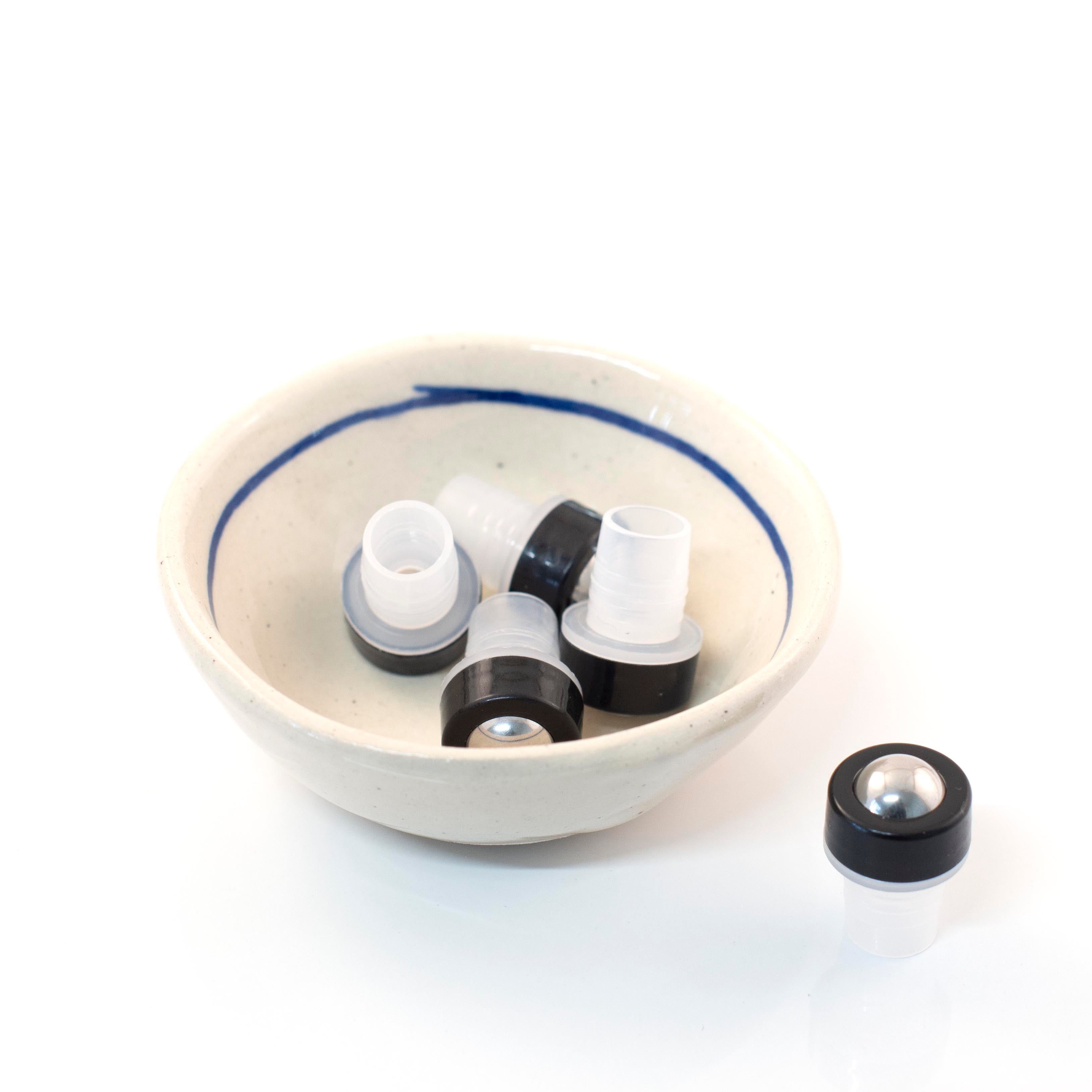 Stainless Steel Roller Tops For 5ml and 10ml Glass Roller Bottles (5 Pack)