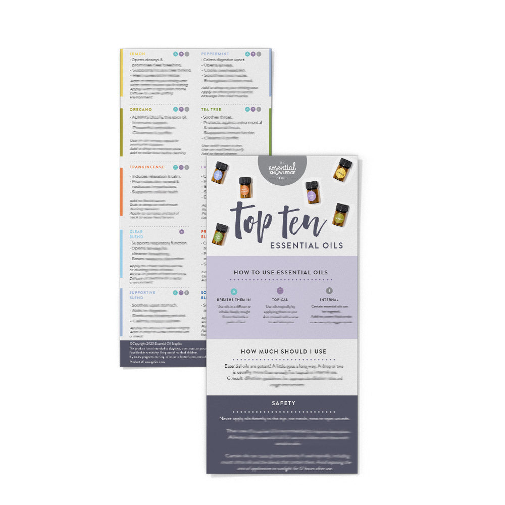 Top Ten Essential Oils Rack Card (Single)